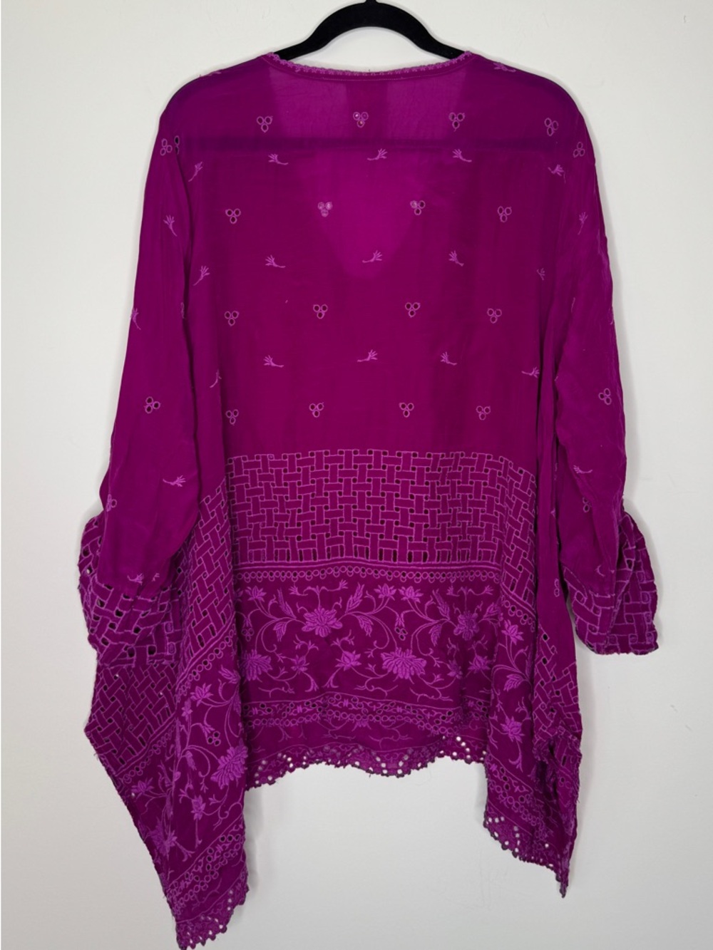 Johnny Was Magenta V-Neck Boho Tunic - Picture 2 of 6